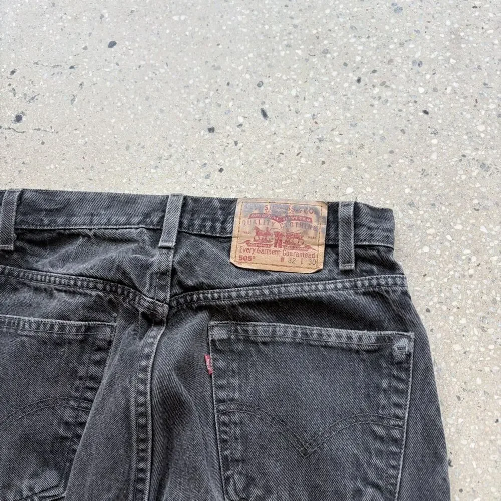 Vintage 90s Levi's 505 Black Regular Fit Jeans 30x26